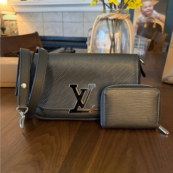 Louis Vuitton Handbags - Louis Vuitton Clery Epi Leather Crossbody Black + LV Epi Coin Wallet Bundle